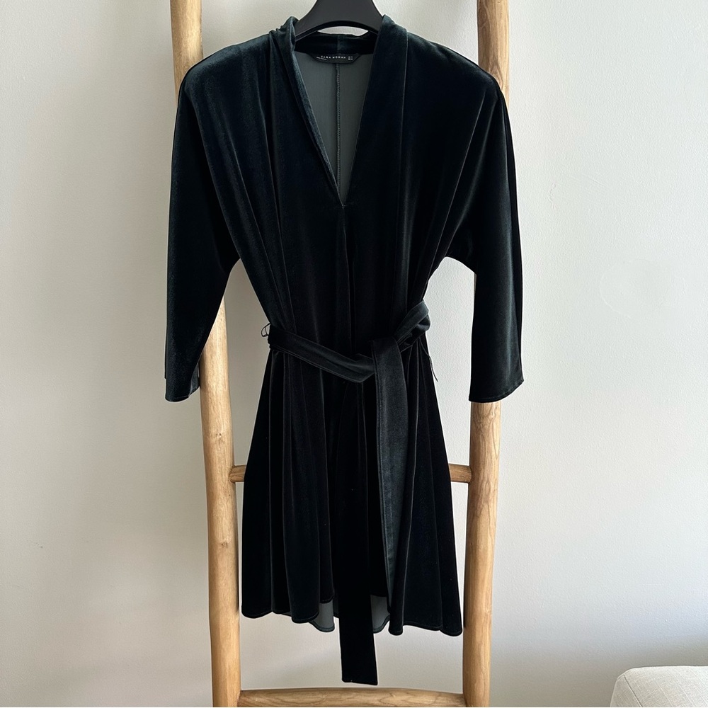 Zara Green Velvet Dress